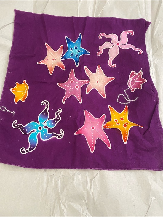 Accessories - Purple Starfish Print Bandana Scarf
